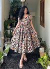 Khanak Muslin Cotton Party Wear Floral Midi Dress Bulk Orders In India